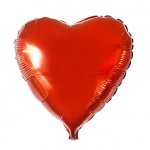 Metallic folie ballon Hart rood 45 cm