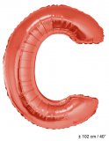 Metallic folie ballon letter C rood 102 cm