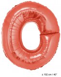 Metallic folie ballon letter O rood 102 cm