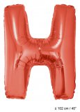 Metallic folie ballon letter H rood 102 cm