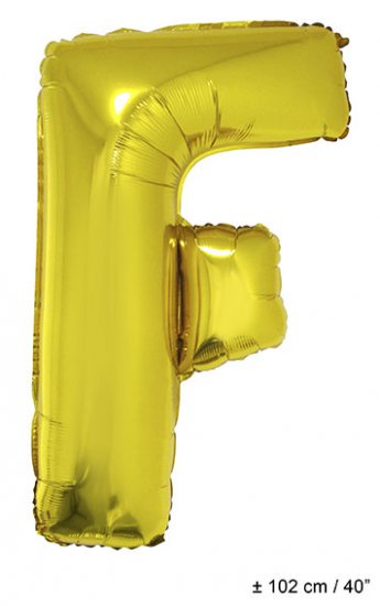 Metallic folie ballon letter F goud 102 cm - Klik op de afbeelding om het venster te sluiten