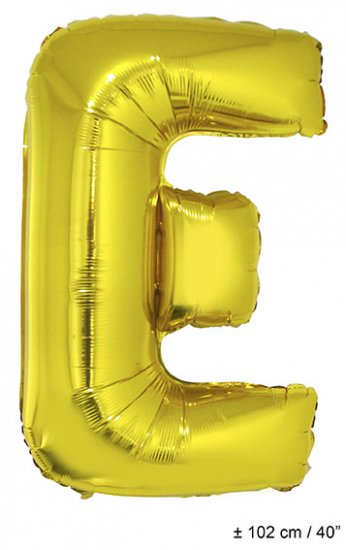 Metallic folie ballon letter E goud 102 cm - Klik op de afbeelding om het venster te sluiten