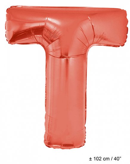 Metallic folie ballon letter T rood 102 cm - Klik op de afbeelding om het venster te sluiten