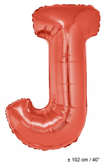 Metallic folie ballon letter J rood 102 cm - Klik op de afbeelding om het venster te sluiten