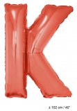 Metallic folie ballon letter K rood 102 cm