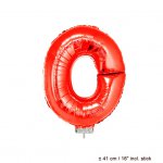Metallic folie ballon letter O rood 40 cm op stokje
