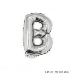 Metallic folie ballon letter B zilver 40 cm op stokje