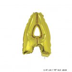 Metallic folie ballon letter A goud 40 cm op stokje