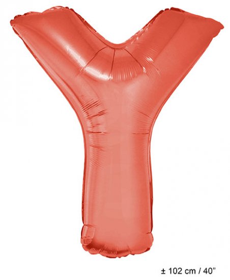 Metallic folie ballon letter Y rood 102 cm - Klik op de afbeelding om het venster te sluiten