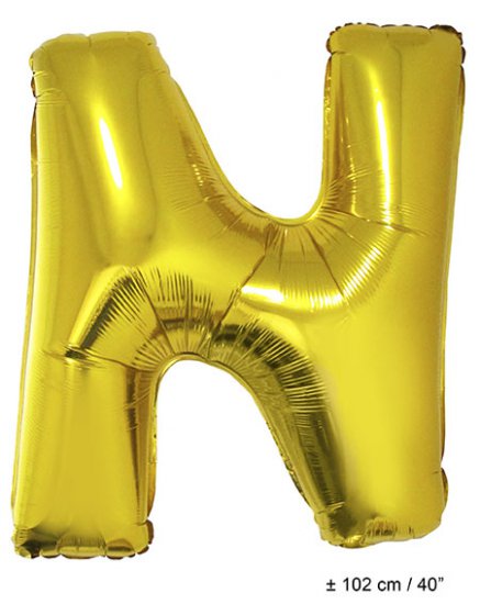 Metallic folie ballon letter N goud 102 cm - Klik op de afbeelding om het venster te sluiten