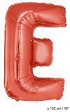 Metallic folie ballon letter E rood 102 cm