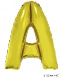 Metallic folie ballon letter A goud 102 cm