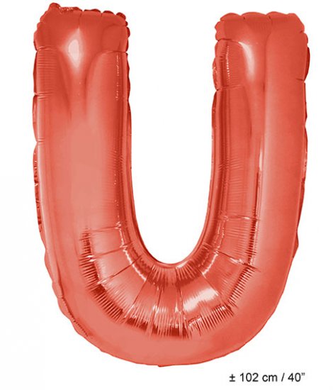 Metallic folie ballon letter U rood 102 cm - Klik op de afbeelding om het venster te sluiten