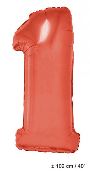 Metallic folie ballon cijfer 1 rood 102 cm - Klik op de afbeelding om het venster te sluiten
