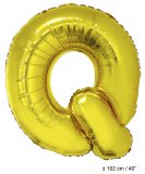 Metallic folie ballon letter Q goud 102 cm