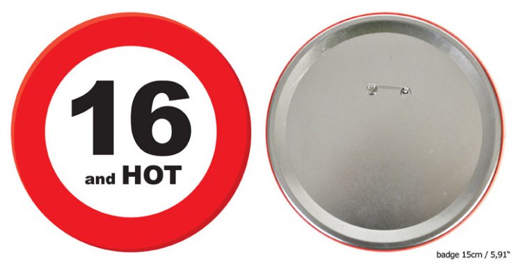 Badge "16 and hot" - Klik op de afbeelding om het venster te sluiten