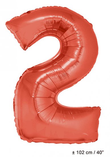 Metallic folie ballon cijfer 2 rood 102 cm - Klik op de afbeelding om het venster te sluiten