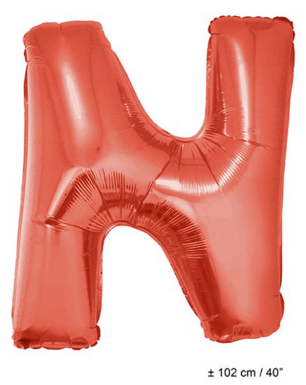 Metallic folie ballon letter N rood 102 cm - Klik op de afbeelding om het venster te sluiten
