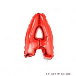Metallic folie ballon letter A rood 40 cm op stokje