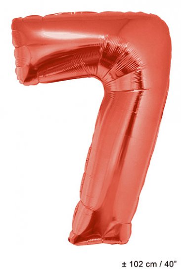 Metallic folie ballon cijfer 7 rood 102 cm - Klik op de afbeelding om het venster te sluiten