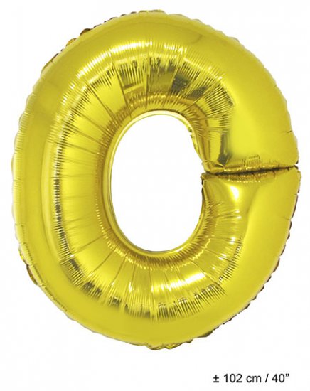 Metallic folie ballon letter O goud 102 cm - Klik op de afbeelding om het venster te sluiten