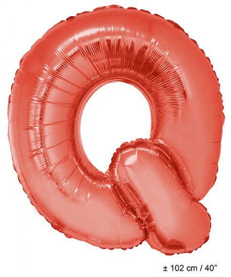 Metallic folie ballon letter Q rood 102 cm - Klik op de afbeelding om het venster te sluiten