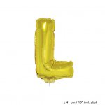 Metallic folie ballon letter L goud 40 cm op stokje