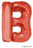 Metallic folie ballon letter B rood 102 cm