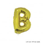 Metallic folie ballon letter B goud 40 cm op stokje
