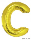 Metallic folie ballon letter C goud 102 cm
