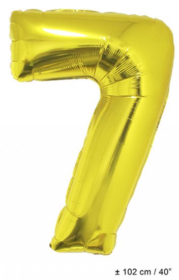 Metallic folie ballon cijfer 7 goud 102 cm - Klik op de afbeelding om het venster te sluiten