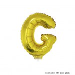 Metallic folie ballon letter G goud 40 cm op stokje