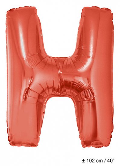 Metallic folie ballon letter H rood 102 cm - Klik op de afbeelding om het venster te sluiten