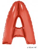Metallic folie ballon letter A rood 102 cm
