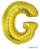 Metallic folie ballon letter G goud 102 cm