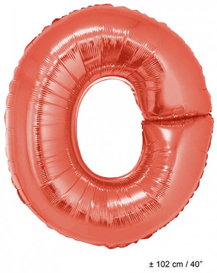 Metallic folie ballon letter O rood 102 cm - Klik op de afbeelding om het venster te sluiten