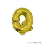 Metallic folie ballon letter Q goud 40 cm op stokje