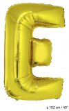 Metallic folie ballon letter E goud 102 cm