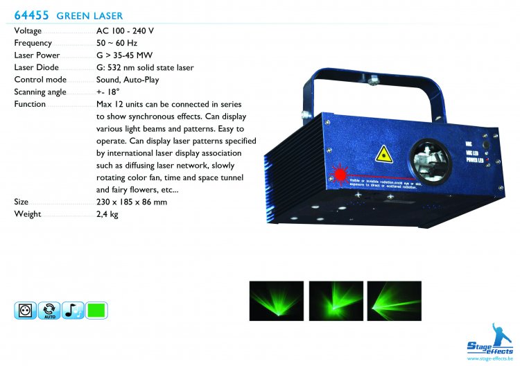 Stage Effects Groene laser 40mW - Klik op de afbeelding om het venster te sluiten