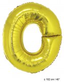 Metallic folie ballon letter O goud 102 cm