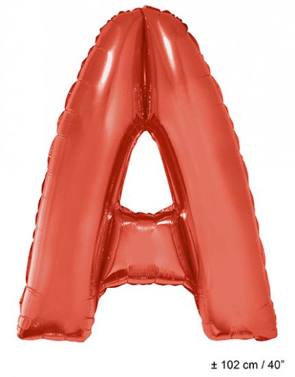 Metallic folie ballon letter A rood 102 cm - Klik op de afbeelding om het venster te sluiten