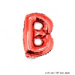 Metallic folie ballon letter B rood 40 cm op stokje
