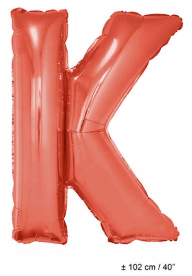 Metallic folie ballon letter K rood 102 cm - Klik op de afbeelding om het venster te sluiten
