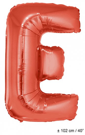 Metallic folie ballon letter E rood 102 cm - Klik op de afbeelding om het venster te sluiten