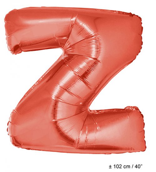 Metallic folie ballon letter Z rood 102 cm - Klik op de afbeelding om het venster te sluiten