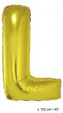 Metallic folie ballon letter L goud 102 cm