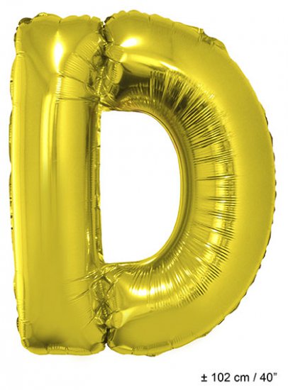 Metallic folie ballon letter D goud 102 cm - Klik op de afbeelding om het venster te sluiten