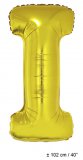 Metallic folie ballon letter I goud 102 cm