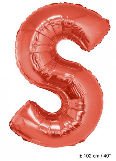 Metallic folie ballon letter S rood 102 cm - Klik op de afbeelding om het venster te sluiten