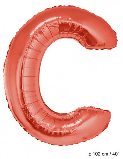 Metallic folie ballon letter C rood 102 cm - Klik op de afbeelding om het venster te sluiten